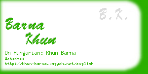 barna khun business card